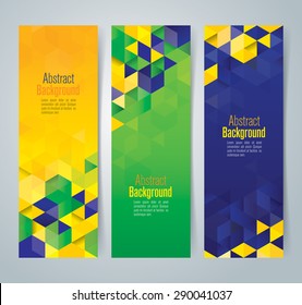 Collection banner design, Brazil flag color background, vector illustration.