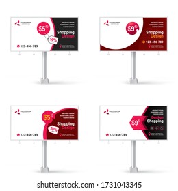 Collection of banner design, creative set of Billboard design for street advertising, modern graphic design, flat style, vector