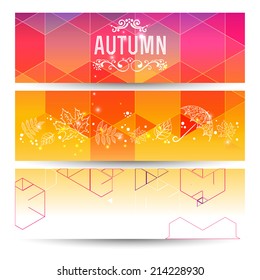 Collection banner design with square, colorful background, vector illustration