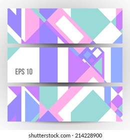 Collection banner design with square, line. colorful background, vector illustration