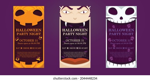 Collection banner halloween design template poster