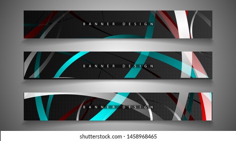 collection of banner sets. background of irregular colorful wave bands. vector illustration of eps 10