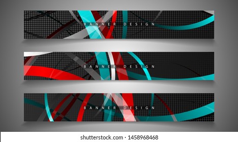 collection of banner sets. background of irregular colorful wave bands. vector illustration of eps 10