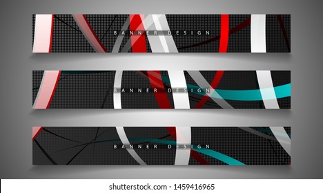 collection of banner sets. background of irregular colorful wave bands. vector illustration of eps 10
