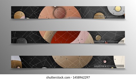 collection of banner sets. circle background and planet lines. vector illustration of eps 10