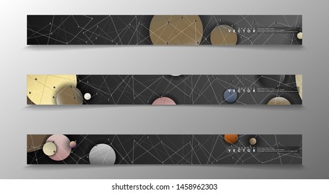 collection of banner sets. circle background and planet lines. vector illustration of eps 10