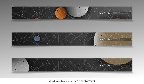 collection of banner sets. circle background and planet lines. vector illustration of eps 10