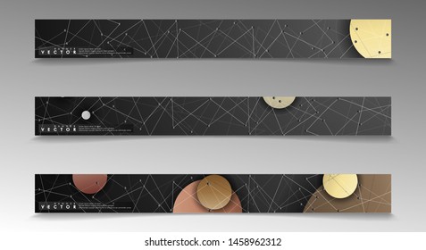 collection of banner sets. circle background and planet lines. vector illustration of eps 10