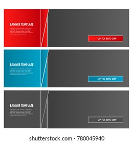 collection of banner template vector set up to 50% off isolated on white background