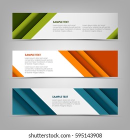 Collection banners with abstract design stripes template