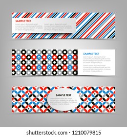 Collection banners with abstract retro patterns