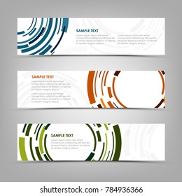Collection banners with abstract technical color circles template