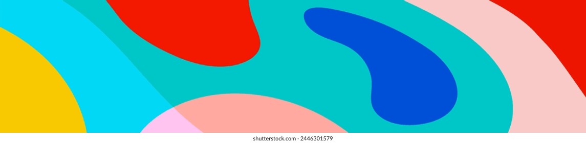 Collection of banners with flowing liquid shapes