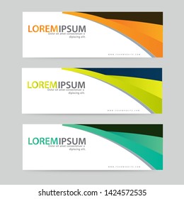 Collection banners modern wave design, colorful background. vector illustration

