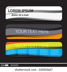 Collection banners modern wave design, colorful background.