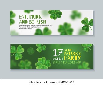 Collection of banners for St. Patrick's Day. Banners can be used on the web, magazine shop. 3d effect.