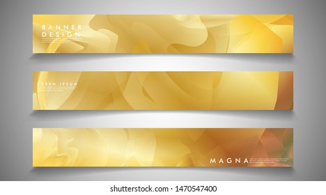 collection of banners, vector backgrounds with wavy gold colored patterns. suitable for ad background etc.
