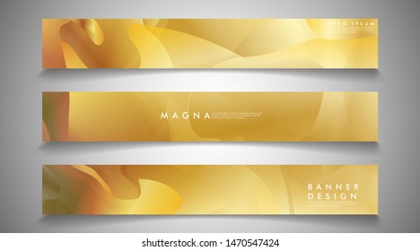 collection of banners, vector backgrounds with wavy gold colored patterns. suitable for ad background etc.