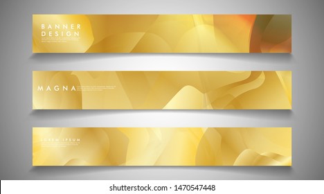 collection of banners, vector backgrounds with wavy gold colored patterns. suitable for ad background etc.