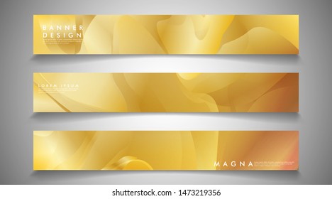 collection of banners, vector backgrounds with wavy gold colored patterns. suitable for ad background etc.