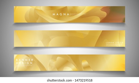 collection of banners, vector backgrounds with wavy gold colored patterns. suitable for ad background etc.