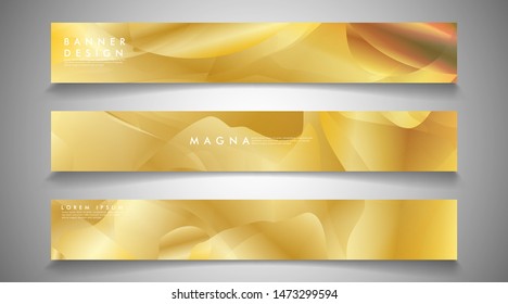 collection of banners, vector backgrounds with wavy gold colored patterns. suitable for ad background etc.