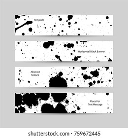 Collection of banners for web advertising. Vector illustration is made in ink
