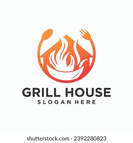 collection of barbecue restaurant logos Hot Girl Logo spicy food vector