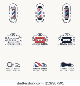 colección de la plantilla de concepto del logotipo de barber shop