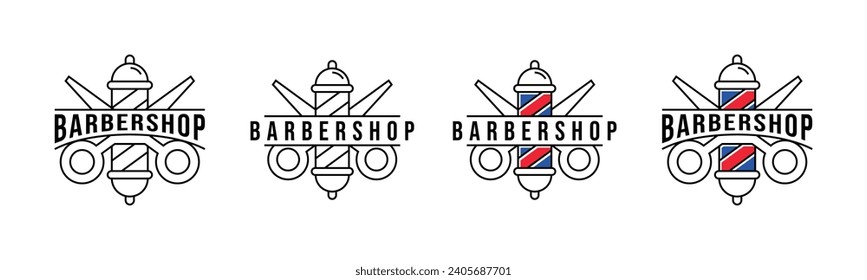Collection of barbershop logos, barber, haircut, salon, vintage logo, vector template editable and resizable EPS 10.