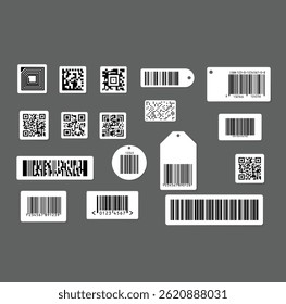 Colección de códigos de barras y códigos QR para la Identificación de Productos, códigos de barras y códigos QR.