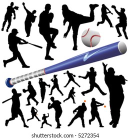 collection of baseball vector