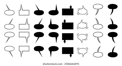 collection of basic balloon shapes, cool black and white concept.