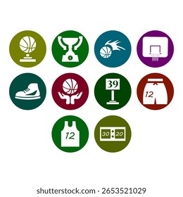 collection of basketball icon vector