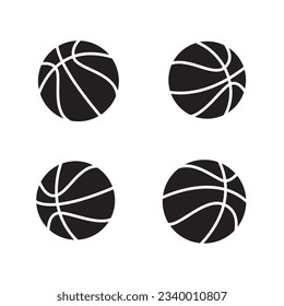 Colección de vectores de iconos de baloncesto   aislado de fondo blanco. 