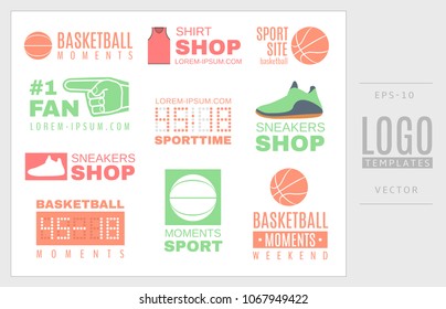 Collection of basketball logos. Good for promotional products and websites.