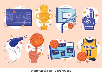 Collection of Basketball Sports Elements