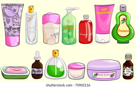 Collection of bath cosmetics