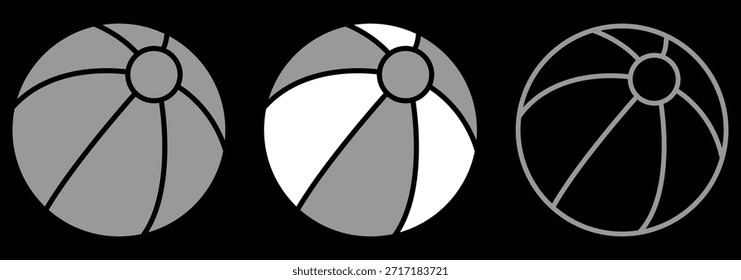Colección de icono de pelota de playa. colección de Elementos deportivos de Vector. Hobby y entrenamiento profesional y ejercicio. Ilustración vectorial.