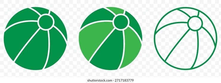 Collection of beach ball icon. Vector sports elements collection. Hobby and professional training and exercising. Vector illustration.