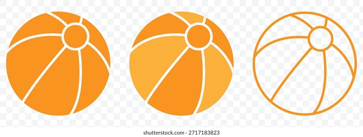 Collection of beach ball icon. Vector sports elements collection. Hobby and professional training and exercising. Vector illustration.