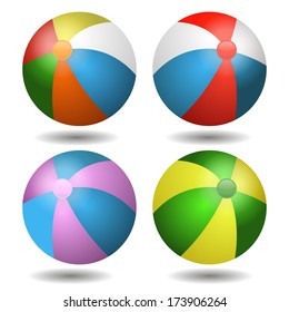 A collection of beach balls for your design. Used in advertising, design of books, notebooks, printed products, various additions clearance.