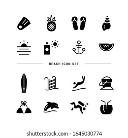 COLLECTION OF BEACH FLAT ICONS