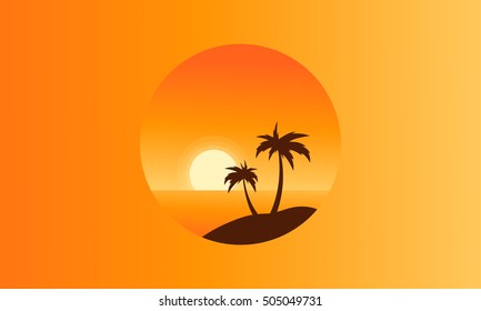 Kollektion von Strandlandschaften Silhouetten Vektorillustration Illustration