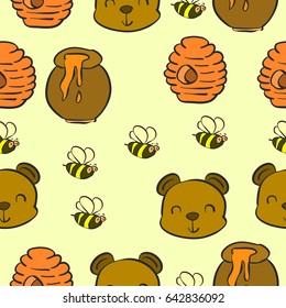 Collection bear and honey pattern style