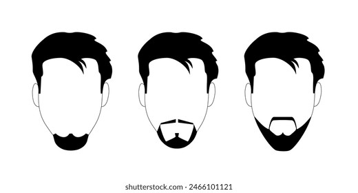 Collection of beards, man's beard, men's fashion, illustration