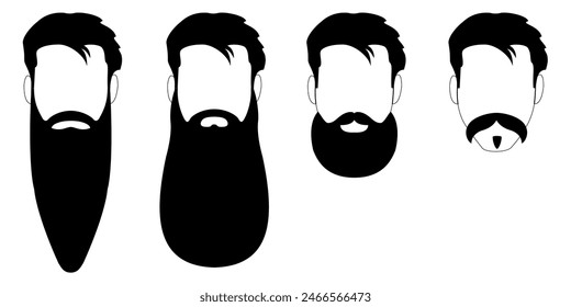 Collection of beards, men's fashion, illustration