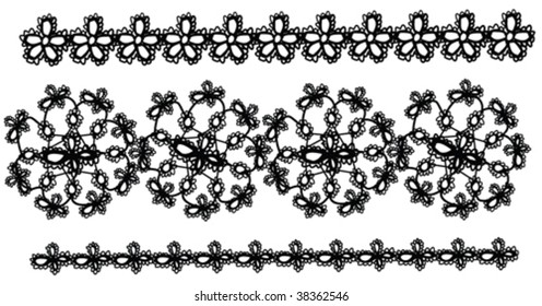 collection of beautiful black lace ribbons