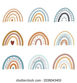 Una colección de bonitos arcos de estilo boho sobre un fondo blanco para la decoración
