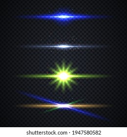 Collection of beautiful bright lens flares